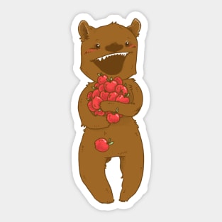 Bear Loves Apples Sticker